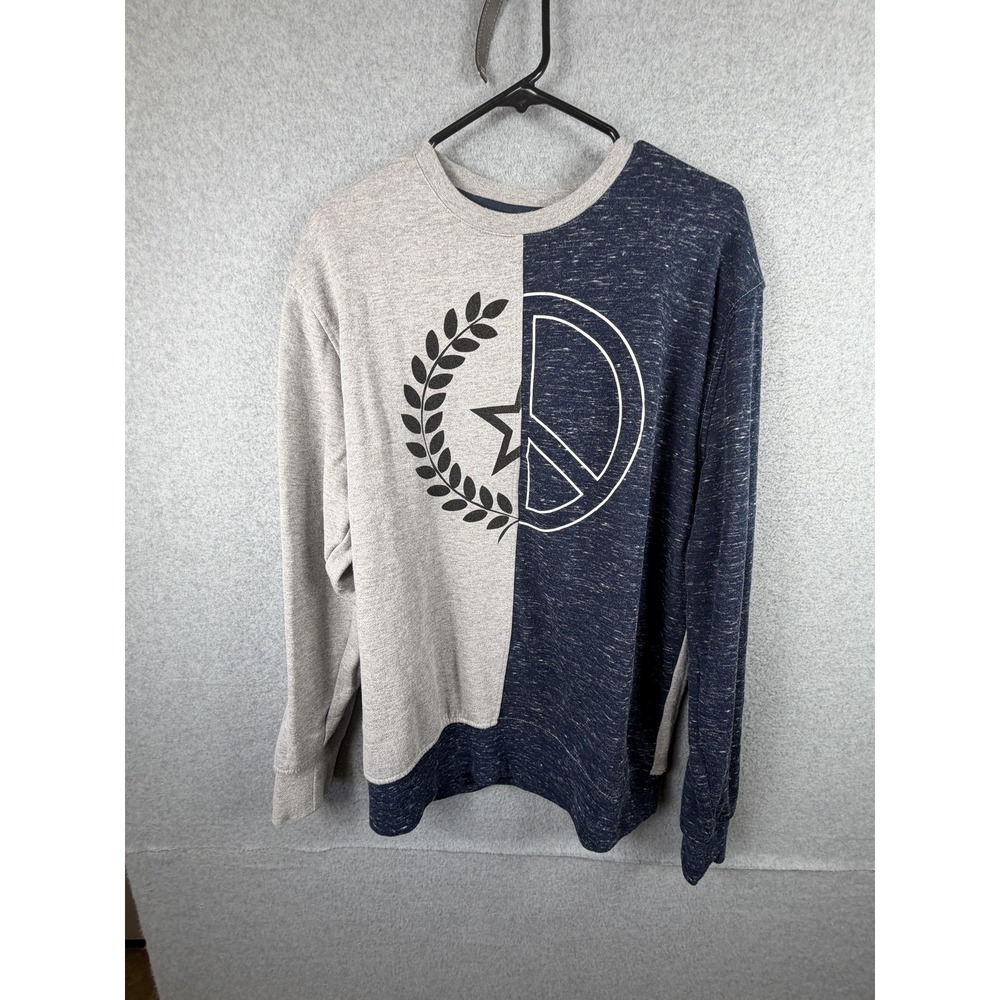 Rebel Star Sweatshirt Mens Large Multicolor Pullover Crewneck Peace Star Graphic - Picture 1 of 9